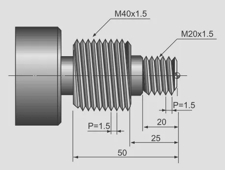 M40x1,5 ve M20x1,5 dış vida dişli parça